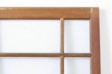アンティーク建具　上手物!!　大正ロマン　腰板欅(ケヤキ)　どこか懐かしい雰囲気漂うガラス戸2枚セット(引き戸)(R-063282)