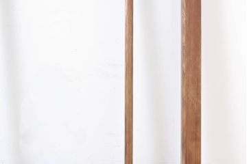 アンティーク建具　上手物!!　大正ロマン　腰板欅(ケヤキ)　どこか懐かしい雰囲気漂うガラス戸2枚セット(引き戸)(R-063282)