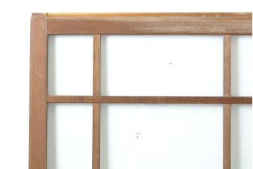 アンティーク建具　上手物!!　大正ロマン　腰板欅(ケヤキ)　どこか懐かしい雰囲気漂うガラス戸2枚セット(引き戸)(R-063282)