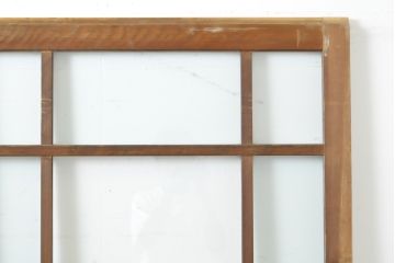 アンティーク建具　上手物!!　大正ロマン　腰板欅(ケヤキ)　どこか懐かしい雰囲気漂うガラス戸2枚セット(引き戸)(R-063282)