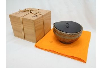 伊賀焼　谷本光生　水指(共箱付き、茶道具、和食器、水差、水器、片口)(R-063284)