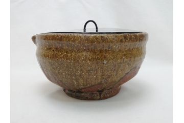 伊賀焼　谷本光生　水指(共箱付き、茶道具、和食器、水差、水器、片口)(R-063284)