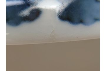江戸期　古伊万里　染付　色絵　渦福　3.5寸　約10.7cm　フタ付き茶碗5客セット(和食器、三寸五分)(R-063287)