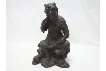 神農之像　富田武雄作　ブロンズ像(共箱付き、オブジェ、置物)(R-063288)