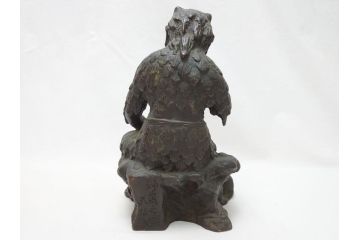 神農之像　富田武雄作　ブロンズ像(共箱付き、オブジェ、置物)(R-063288)