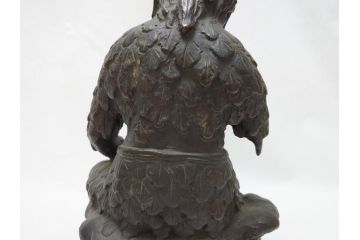神農之像　富田武雄作　ブロンズ像(共箱付き、オブジェ、置物)(R-063288)