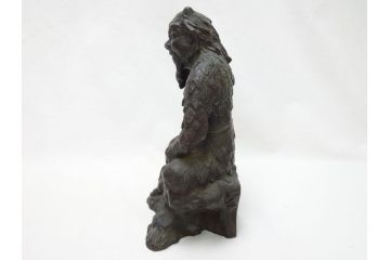 神農之像　富田武雄作　ブロンズ像(共箱付き、オブジェ、置物)(R-063288)