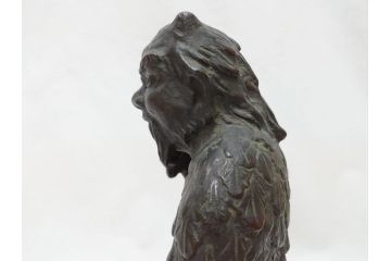 神農之像　富田武雄作　ブロンズ像(共箱付き、オブジェ、置物)(R-063288)