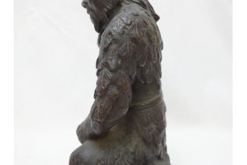 神農之像　富田武雄作　ブロンズ像(共箱付き、オブジェ、置物)(R-063288)