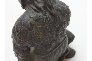 神農之像　富田武雄作　ブロンズ像(共箱付き、オブジェ、置物)(R-063288)