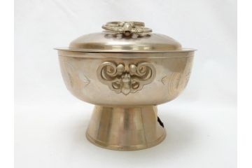 明治期　朝鮮　神仙炉(シンソルロ)　宮廷料理器(火鍋、蝙蝠、共箱付き)(R-063289)