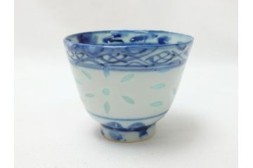 在銘　中国茶器　煎茶道具　蛍手　蛍焼き　猪口5客(ほたる、ホタル、茶道具、和食器)(R-063290)