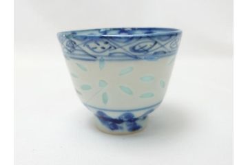 在銘　中国茶器　煎茶道具　蛍手　蛍焼き　猪口5客(ほたる、ホタル、茶道具、和食器)(R-063290)