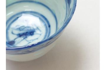 在銘　中国茶器　煎茶道具　蛍手　蛍焼き　猪口5客(ほたる、ホタル、茶道具、和食器)(R-063290)