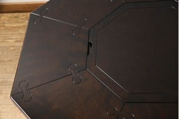 激レア品!　中古　美品　星野民芸(星野民藝)　桜材　個性的なデザインが存在感を放つ八角炉(ダイニングテーブル、囲炉裏)(R-063291)