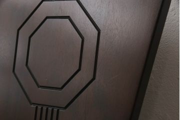激レア品!　中古　星野民芸(星野民藝)　桜材　個性的なデザインが存在感を放つダイニングチェア(椅子、イス)(R-063294)