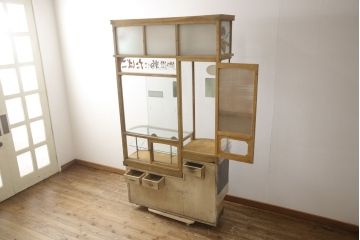 和製アンティーク　激レア!　レトロなタイルベースのタバコ屋ガラスケース(ショーケース、陳列棚、煙草、たばこ)(R-063296)