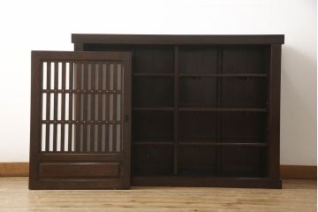 中古　美品　最高級　府中家具　松尾博昭 作　栗材　和の趣あふれる佇まいが魅力的な水屋箪笥サイドボード(食器棚、戸棚、収納棚、キャビネット)(R-063300)