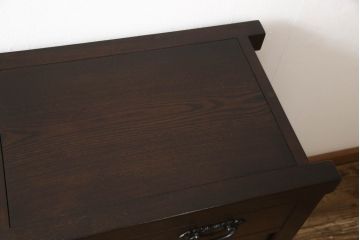 中古　美品　最高級　府中家具　松尾博昭 作　栗材　和の趣あふれる佇まいが魅力的な水屋箪笥サイドボード(食器棚、戸棚、収納棚、キャビネット)(R-063301)