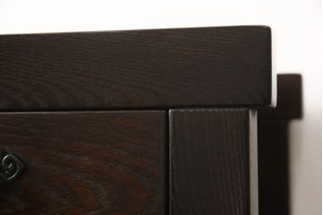 中古　美品　最高級　府中家具　松尾博昭 作　栗材　和の趣あふれる佇まいが魅力的な水屋箪笥サイドボード(食器棚、戸棚、収納棚、キャビネット)(R-063301)