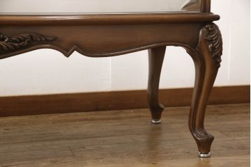 中古　イタリア高級家具　OAK社　繊細な手彫り彫刻が魅力のショーケース(ガラスケース、飾り棚、陳列棚、キャビネット、店舗什器)(定価約70万円)(R-063304)