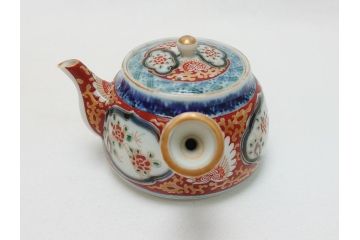 古伊万里　染付　色絵　金彩　急須(茶道具、煎茶器)(R-063312)