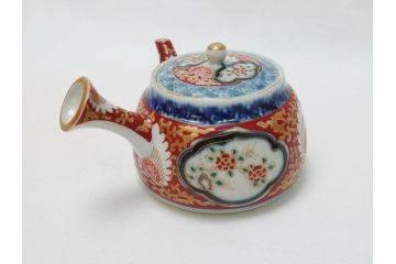 古伊万里　染付　色絵　金彩　急須(茶道具、煎茶器)(R-063312)