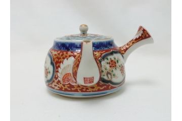 古伊万里　染付　色絵　金彩　急須(茶道具、煎茶器)(R-063312)