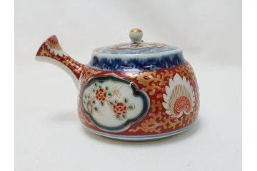 古伊万里　染付　色絵　金彩　急須(茶道具、煎茶器)(R-063312)
