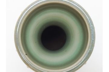 江戸〜明治　三田焼　青磁　双耳　高さ30.5cm　花瓶(花器、花入、壺、壷)(R-063314)