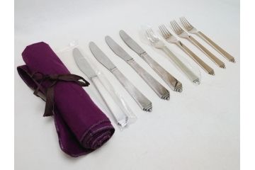 DENMARK(デンマーク)　GEORG　JENSEN(ジョージ・ジェンセン)　スターリングシルバー925　銀製　フォーク&ナイフ各4本(8本セット、食器、カトラリー)(R-063320)