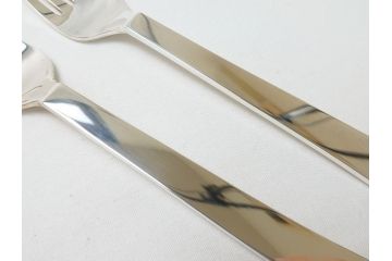 DENMARK(デンマーク)　GEORG　JENSEN(ジョージ・ジェンセン)　スターリングシルバー925　銀製　フォーク&ナイフ各4本(8本セット、食器、カトラリー)(R-063320)