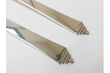 DENMARK(デンマーク)　GEORG　JENSEN(ジョージ・ジェンセン)　スターリングシルバー925　銀製　フォーク&ナイフ各4本(8本セット、食器、カトラリー)(R-063320)