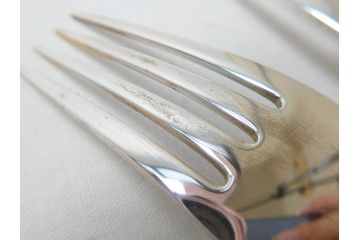 DENMARK(デンマーク)　GEORG　JENSEN(ジョージ・ジェンセン)　スターリングシルバー925　銀製　フォーク&ナイフ各4本(8本セット、食器、カトラリー)(R-063320)