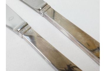 DENMARK(デンマーク)　GEORG　JENSEN(ジョージ・ジェンセン)　スターリングシルバー925　銀製　フォーク&ナイフ各4本(8本セット、食器、カトラリー)(R-063320)
