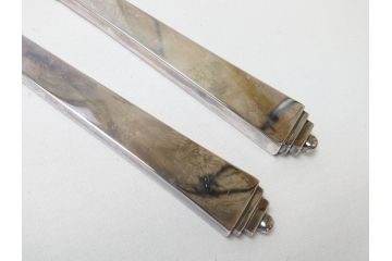 DENMARK(デンマーク)　GEORG　JENSEN(ジョージ・ジェンセン)　スターリングシルバー925　銀製　フォーク&ナイフ各4本(8本セット、食器、カトラリー)(R-063320)