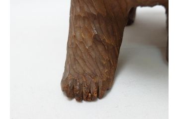 古い　アイヌ　ガラス目　木彫りの熊(ディスプレイ、置物、くま、クマ)(R-063321)