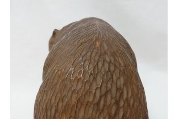古い　アイヌ　ガラス目　木彫りの熊(ディスプレイ、置物、くま、クマ)(R-063321)