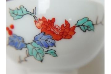 明治〜大正　時代物　角福　柿右衛門　酒器　染付　渦福　徳利2本・猪口10客(和食器、とっくり、おちょこ)(R-063322)