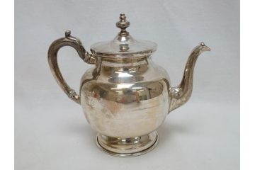 ビンテージ　銀製　総重量約2319g　STERLING(スターリング)925　MEXICO　ティーセット5点(ポット2点、クリーマー、シュガーポット2点、洋食器、銀食器、ヴィンテージ)(R-063324)