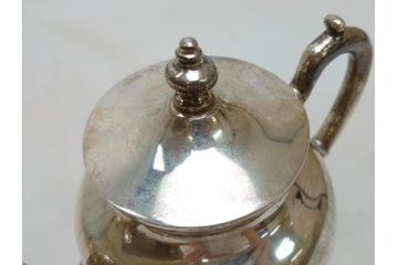 ビンテージ　銀製　総重量約2319g　STERLING(スターリング)925　MEXICO　ティーセット5点(ポット2点、クリーマー、シュガーポット2点、洋食器、銀食器、ヴィンテージ)(R-063324)