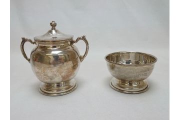 ビンテージ　銀製　総重量約2319g　STERLING(スターリング)925　MEXICO　ティーセット5点(ポット2点、クリーマー、シュガーポット2点、洋食器、銀食器、ヴィンテージ)(R-063324)