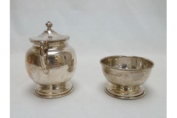ビンテージ　銀製　総重量約2319g　STERLING(スターリング)925　MEXICO　ティーセット5点(ポット2点、クリーマー、シュガーポット2点、洋食器、銀食器、ヴィンテージ)(R-063324)