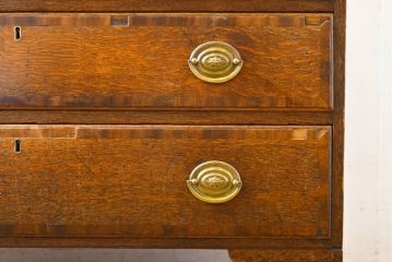 イギリスアンティーク　オーク材　ペイント仕上げ限定　レトロなお部屋作りにオススメのライティングビューロー(簿記机、ワークデスク、在宅ワーク、在宅用、引き出し)(R-063330)