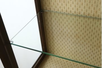 イギリスアンティーク　マホガニー材　細身の脚が上品な雰囲気を醸し出すキャビネット(飾り棚、収納棚、戸棚、ガラスケース、ショーケース)(R-063334)