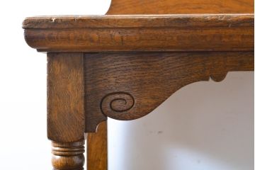 アンティーク家具　高級品!!　激レア!!　オーク材を贅沢に使用!!素晴らしい杢目の彫刻サイドキャビネット(収納棚、戸棚、飾り棚)(R-063335)