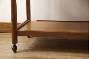 イギリスビンテージ　チーク材　用途に応じてフレキシブルに使えるキッチンワゴンテーブル(キッチンラック、トロリー、サイドテーブル、ヴィンテージ)(R-063339)