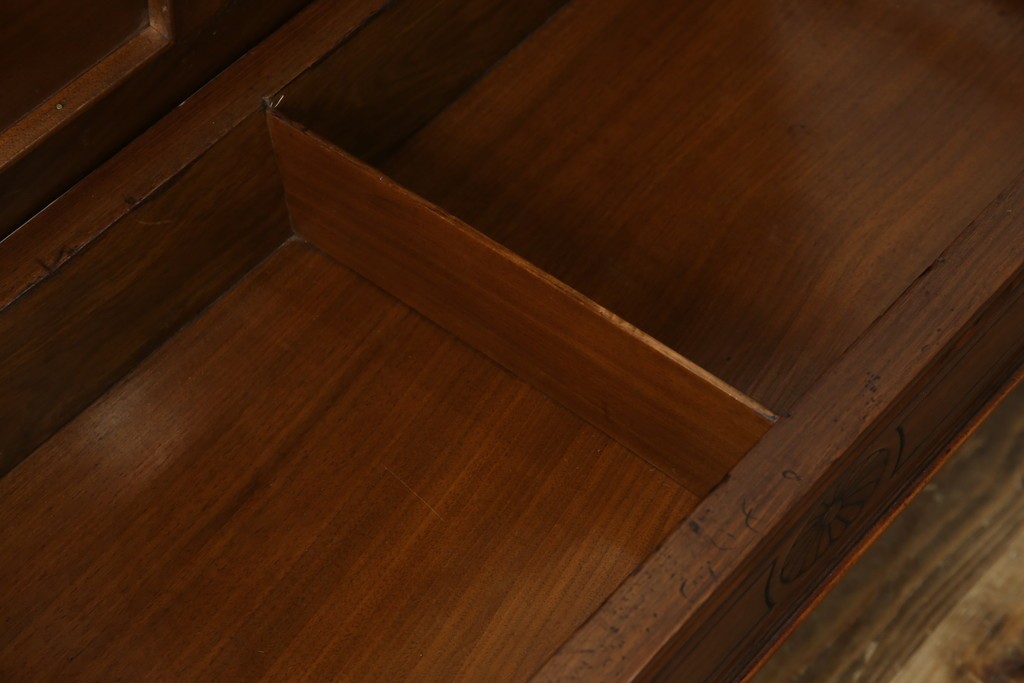 イギリスアンティーク　ウォールナット材　ゴブラン織りの座面がかわいらしい収納付きベンチ　(R-063346)