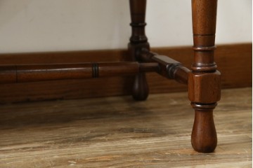 イギリスアンティーク　ウォールナット材　ゴブラン織りの座面がかわいらしい収納付きベンチ　(R-063346)