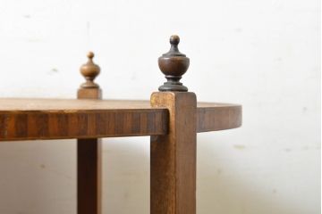イギリスアンティーク　高級品　アールデコデザイン　マホガニー材　上品な象嵌入りの飾り棚(オープンラック、オープンシェルフ、陳列棚)(R-063347)
